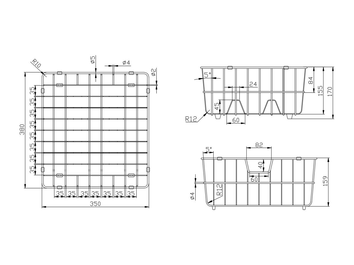 Reece Memo Wire Basket 350mm X 380mm Stainless Steel