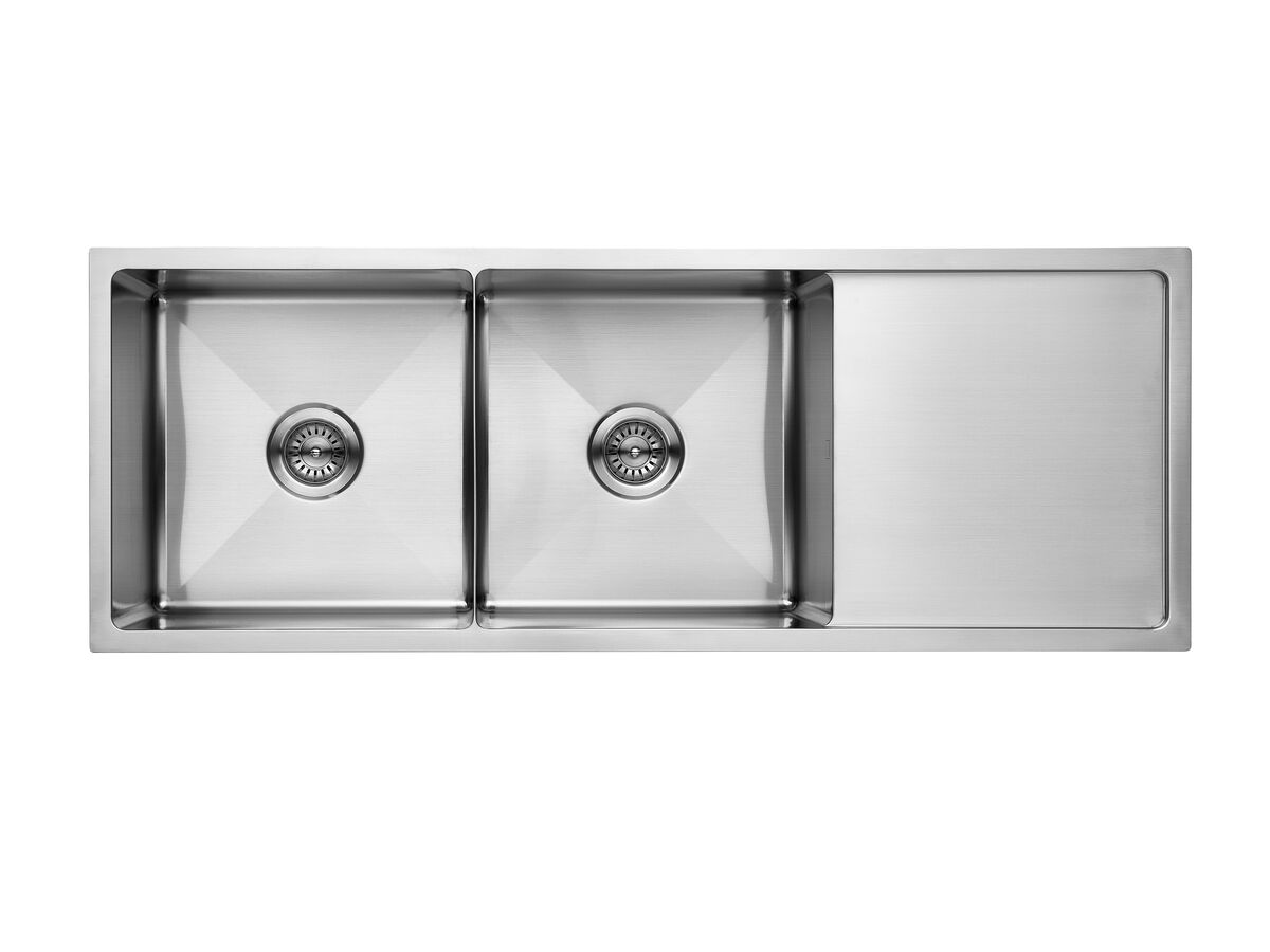Reece Memo Zenna Double Bowl Sink With Reversible Drainer No Taphole Stainless Steel