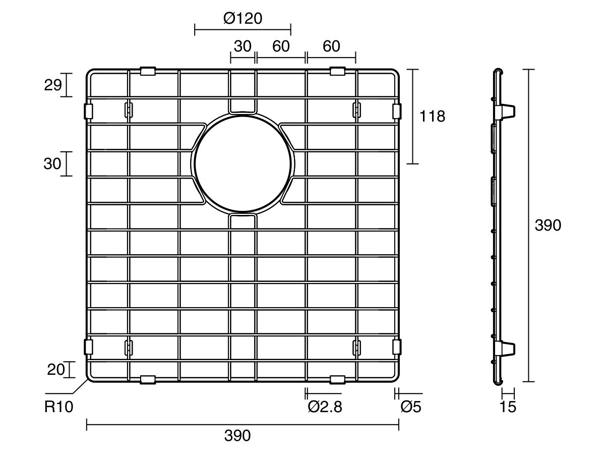 Reece Memo Zenna Protector Grid Single Bowl Nanoplated Nickel