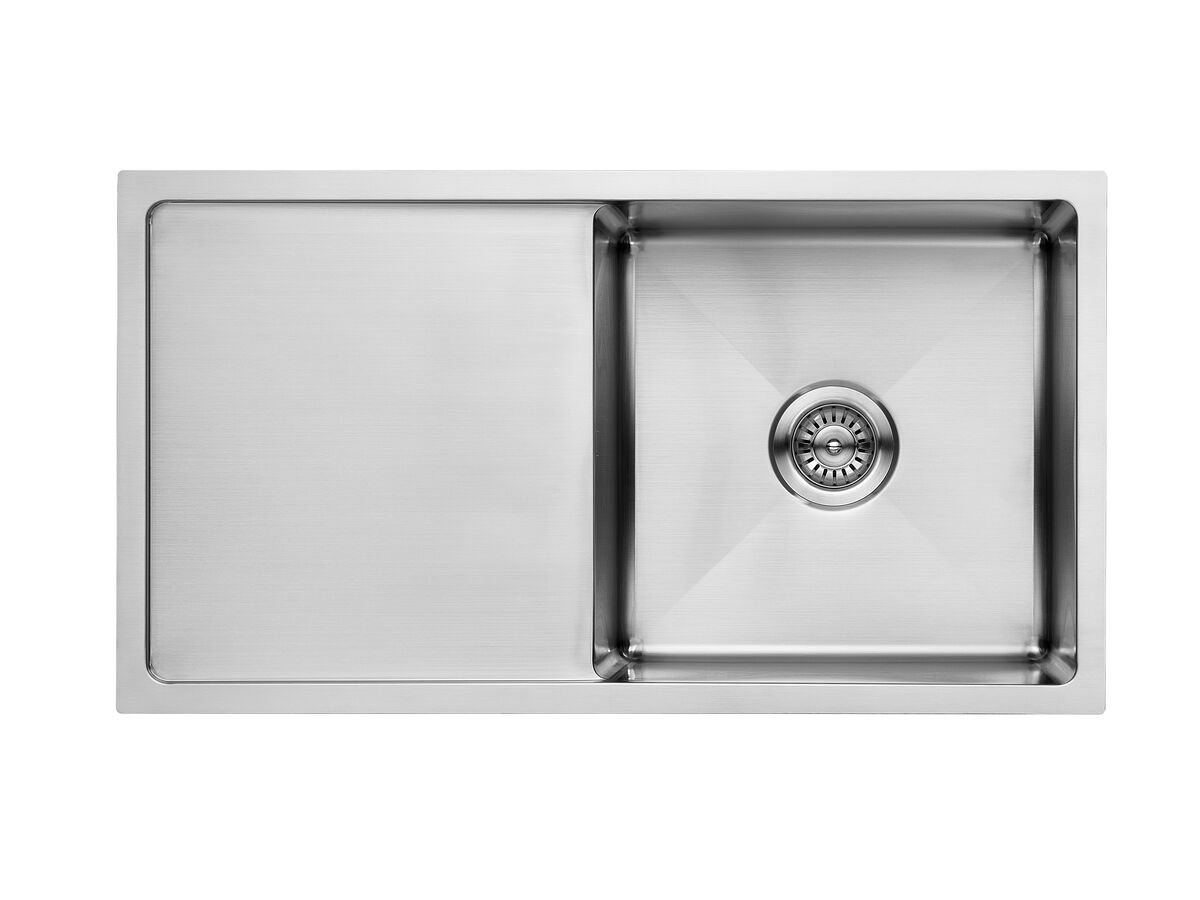 reece Memo Zenna Single Bowl Sink with Reversible Drainer No Taphole Stainless Steel
