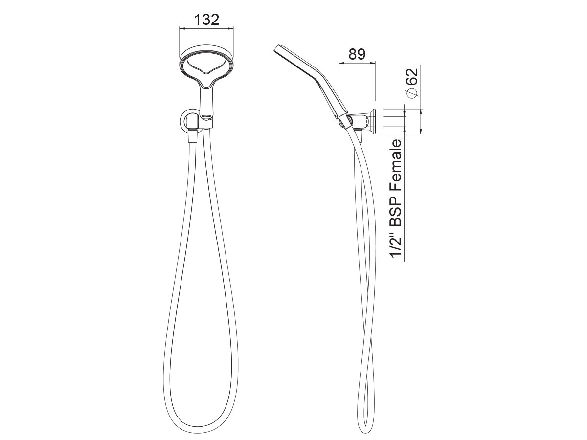 Reece Methven Aio Aurajet Handshower With Water Inlet Wall Bracket Chrome (3 Star)