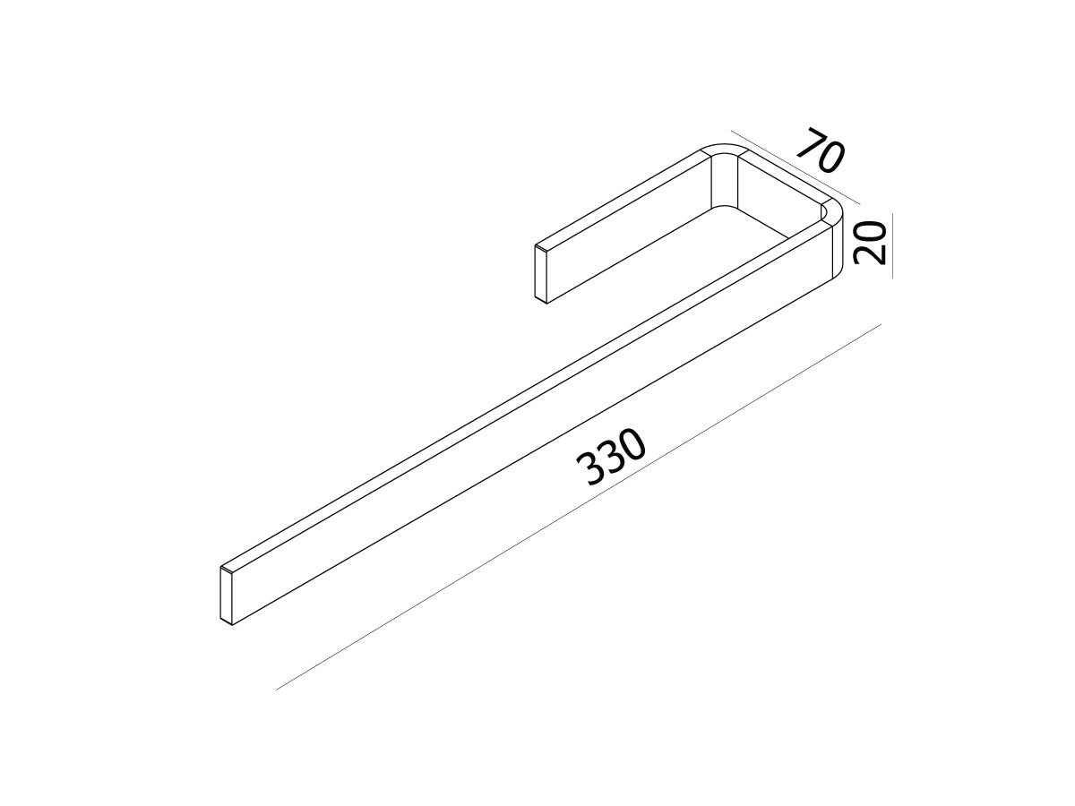 Reece Milli Axon MK2 Vanity Towel Holder 330mm Matte Black