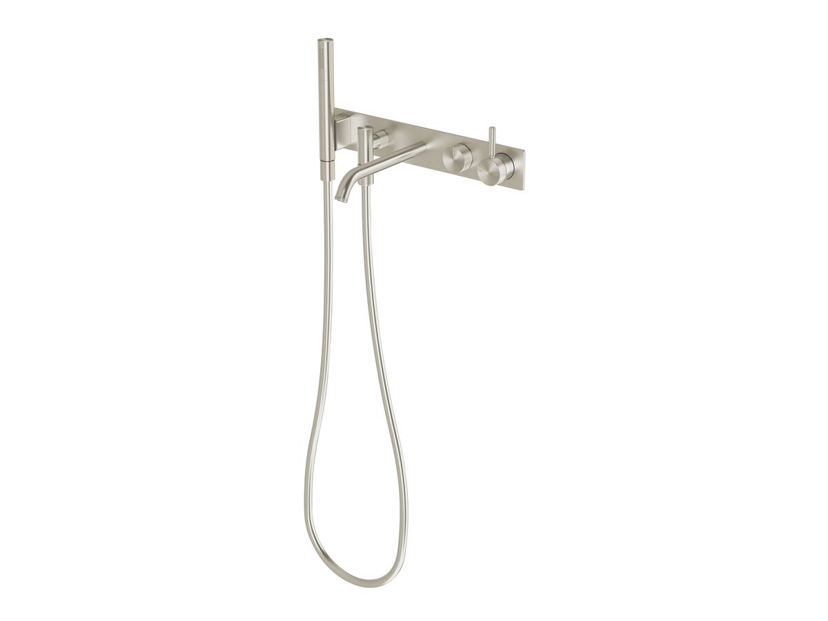 reece Milli Etch Bath Mixer Tap System with Handshower Brushed Nickel (3 Star)