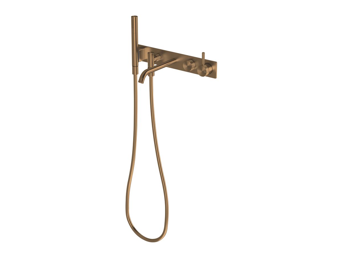 reece Milli Etch Bath Mixer Tap System with Handshower Brushed Bronze (3 Star)