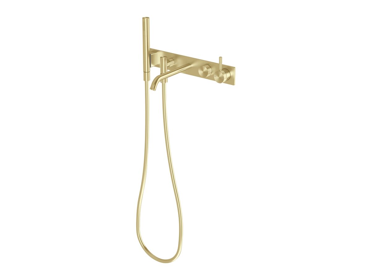 reece Milli Etch Bath Mixer Tap System with Handshower Brushed Gold (3 Star)