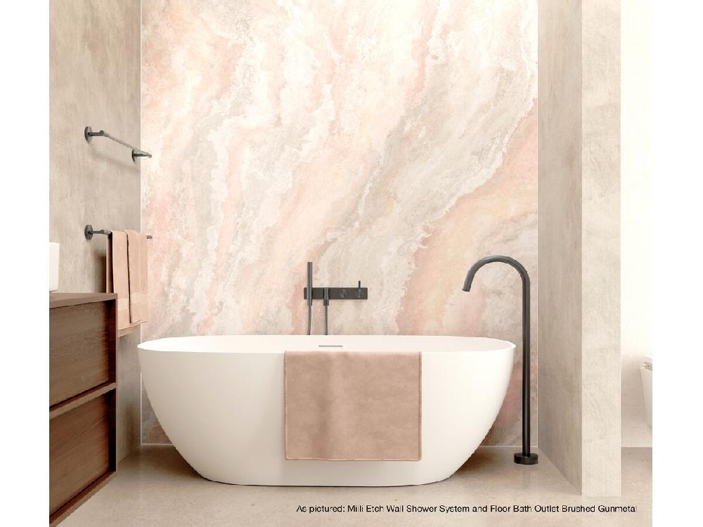 Reece Milli Etch Floor Mounted Bath Outlet Brushed Nickel