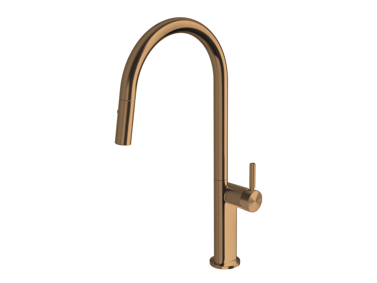 reece Milli Etch Gooseneck Pull Out Sink Mixer Brushed Bronze (5 Star) Lead Free