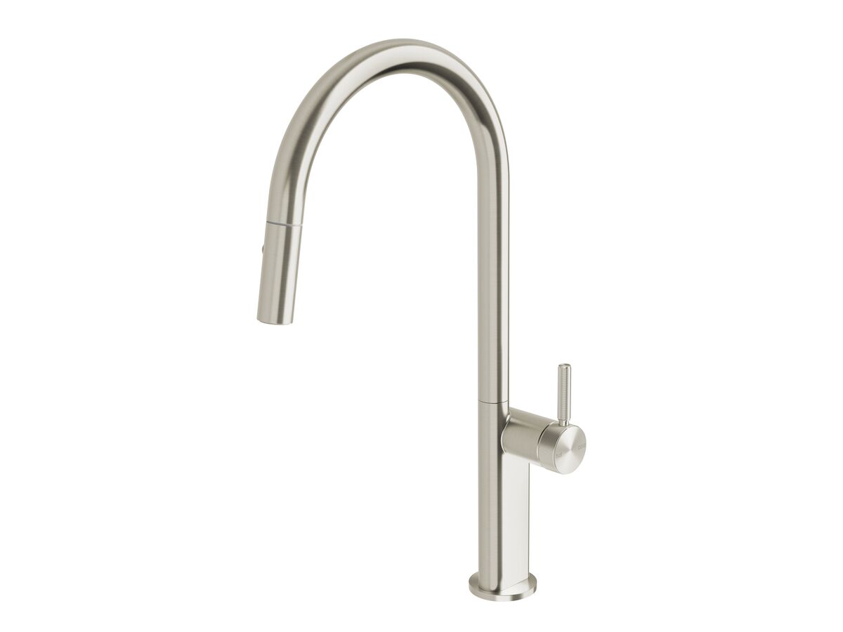 reece Milli Etch Gooseneck Pull Out Sink Mixer Brushed Nickel (5 Star) Lead Free