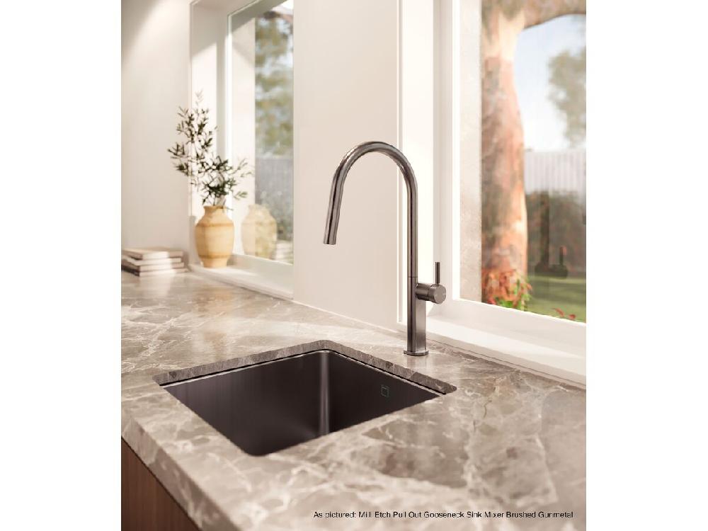 Reece Milli Etch Gooseneck Pull Out Sink Mixer Matte Black (5 Star) Lead Free