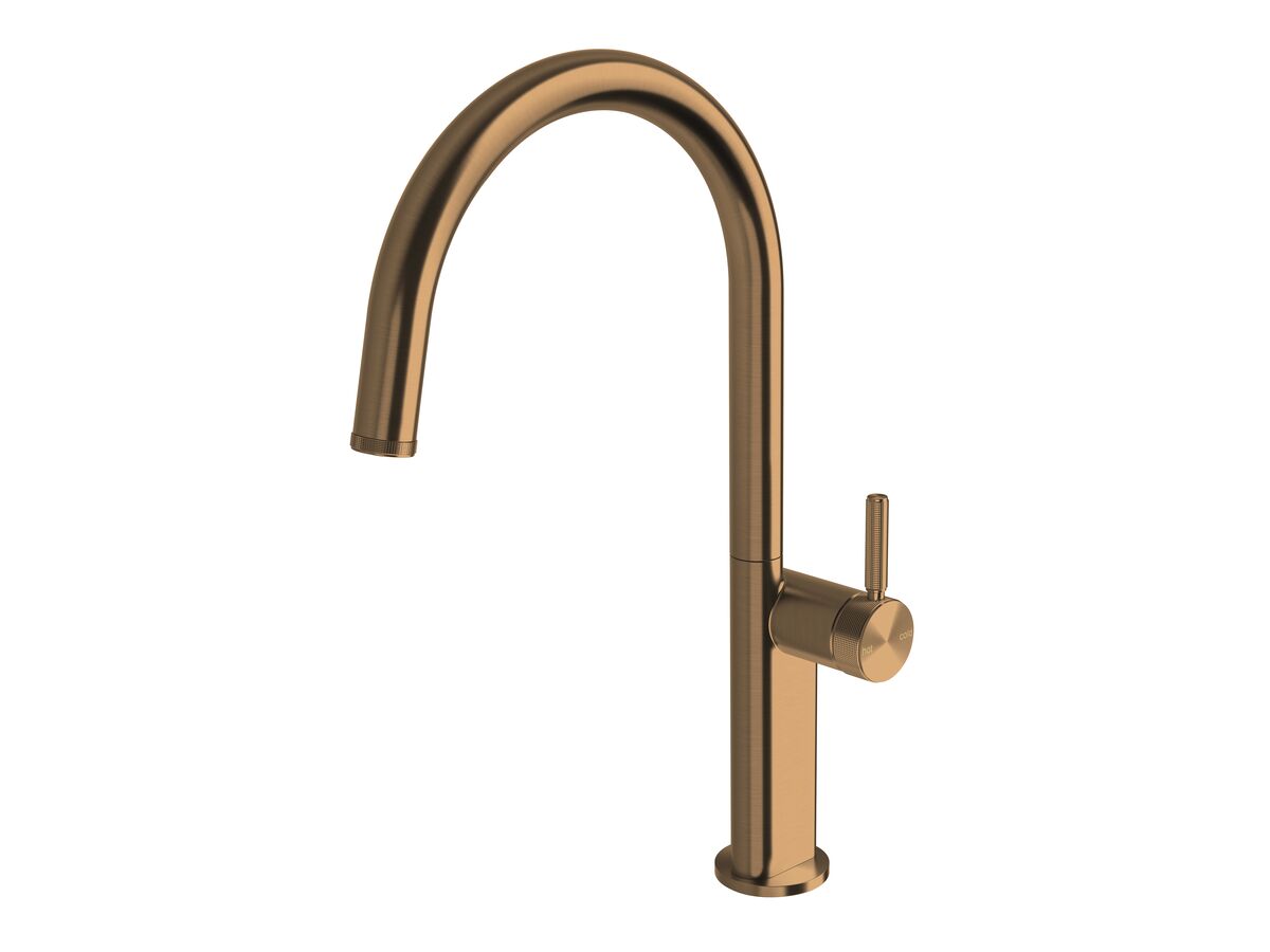 reece Milli Etch Gooseneck Sink Mixer Brushed Bronze (5 Star) Lead Free