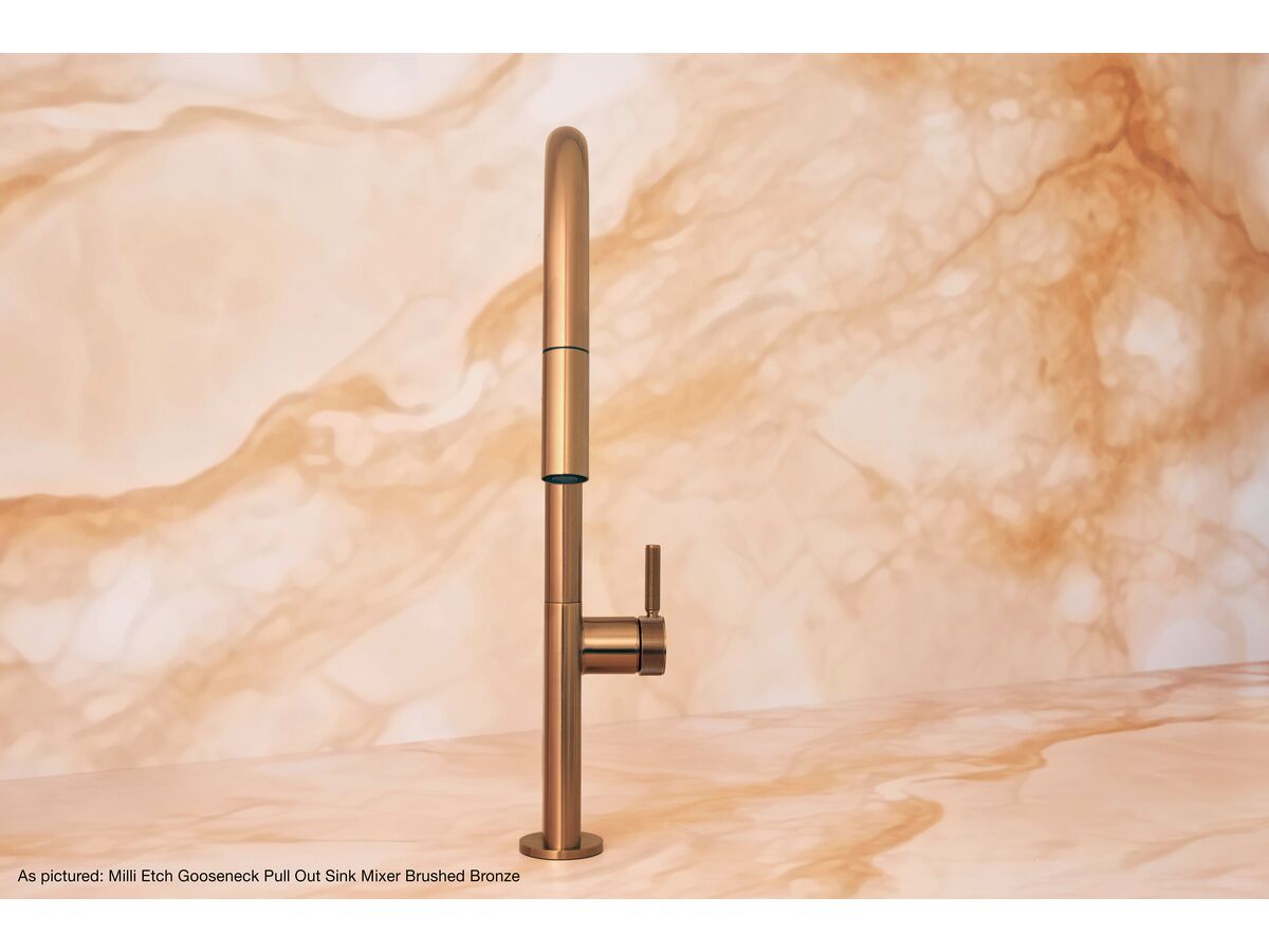 Reece Milli Etch Gooseneck Sink Mixer Brushed Gold (5 Star) Lead Free
