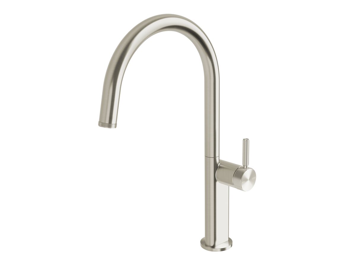 reece Milli Etch Gooseneck Sink Mixer Brushed Nickel (5 Star) Lead Free