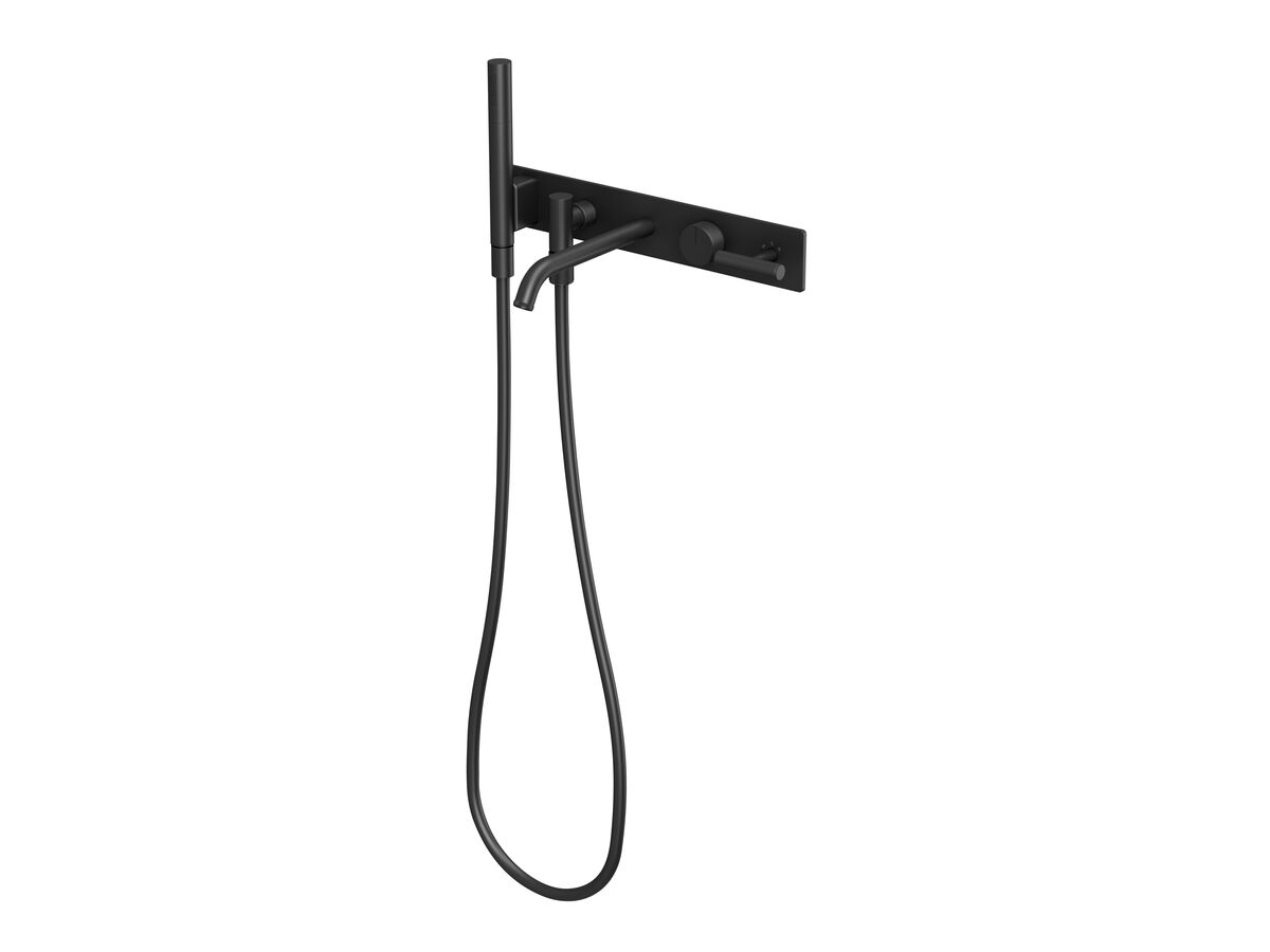 reece Milli Etch Progressive Bath Mixer Tap System with Handshower Matte Black (3 Star)