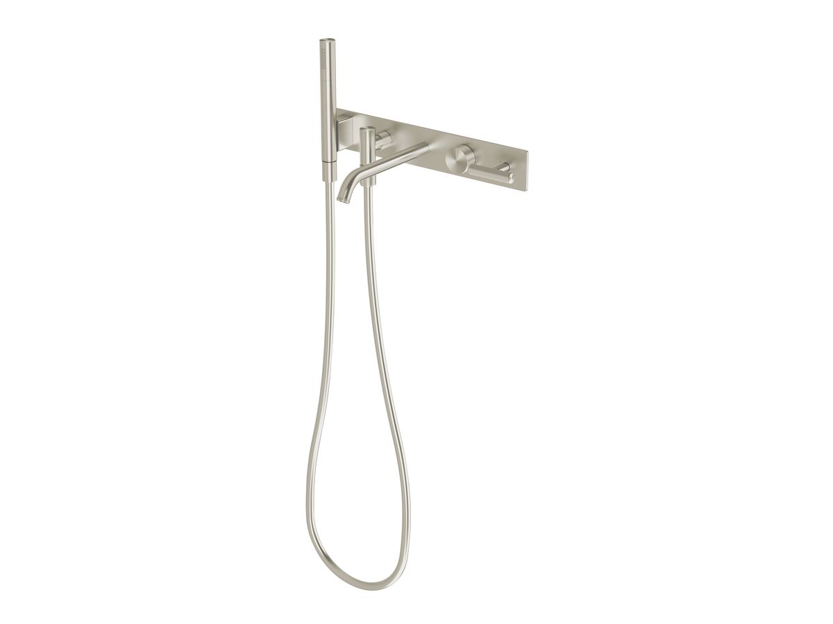 reece Milli Etch Progressive Bath Mixer Tap System with Handshower Brushed Nickel ( 3 Star)