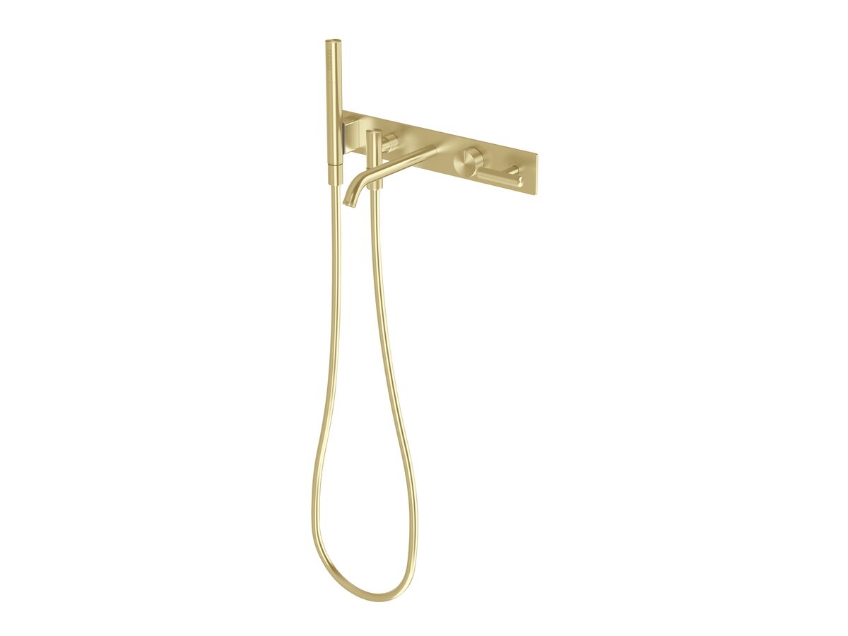 reece Milli Etch Progressive Bath Mixer Tap System with Handshower Brushed Gold (3 Star)