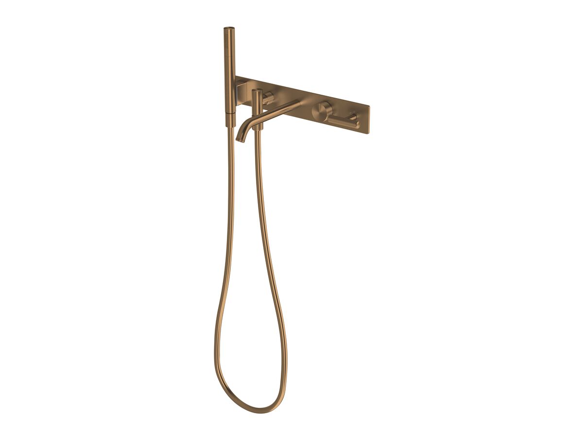 reece Milli Etch Progressive Bath Mixer Tap System with Handshower Brushed Bronze ( 3 Star)