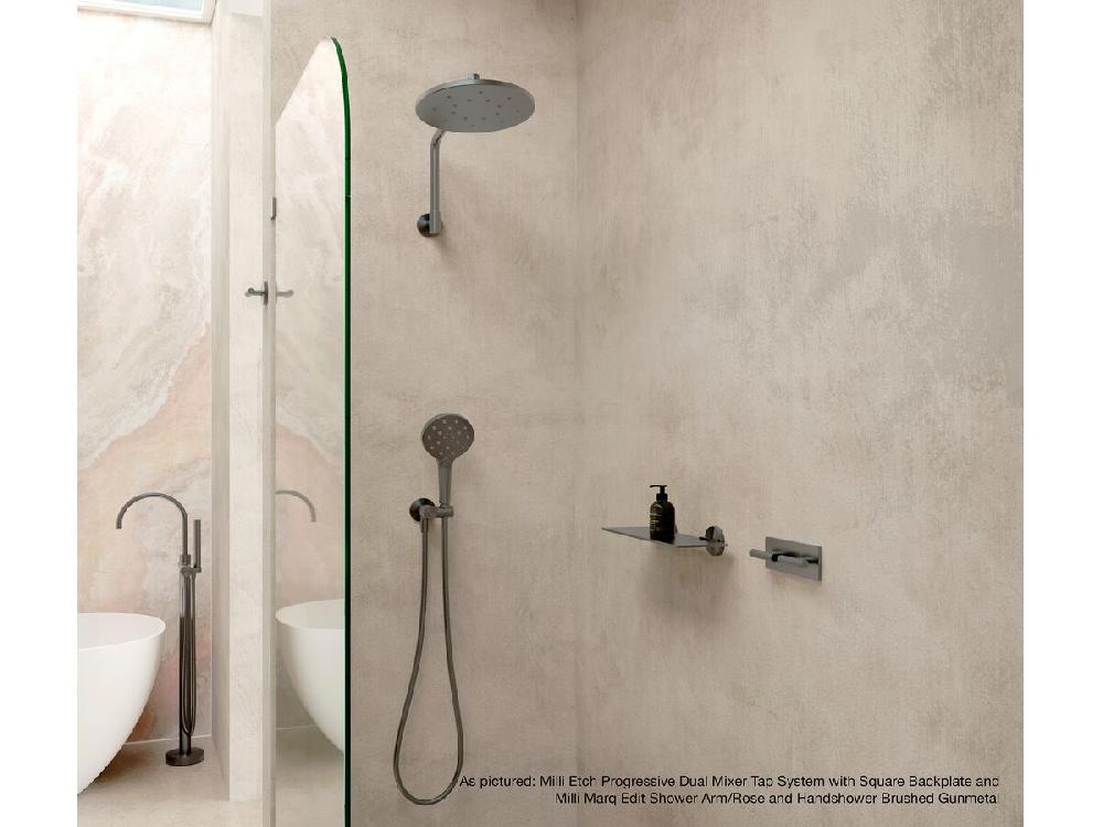 Reece Milli Etch Progressive Dual Mixer Tap System With Square Backplate Chrome Lead Free