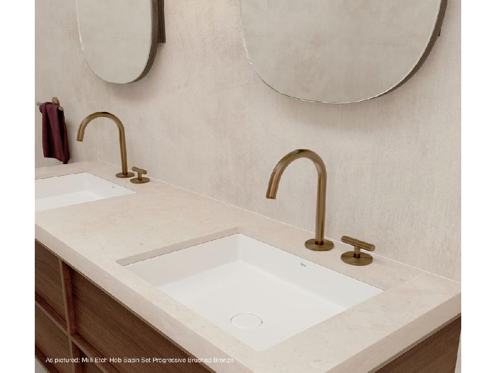 Reece Milli Etch Progressive Hob Basin Mixer Tap Set Brushed Nickel (6 Star) Lead Free