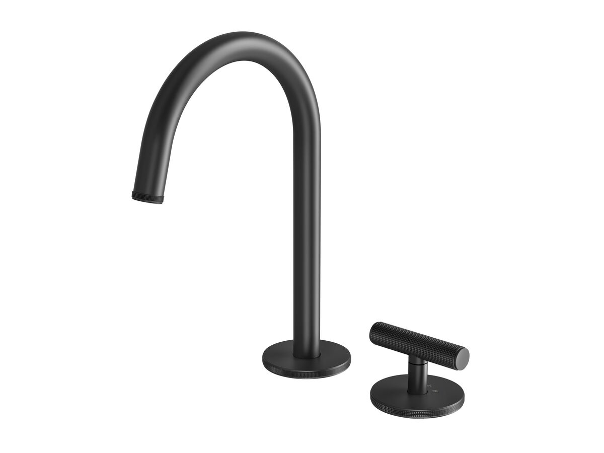 reece Milli Etch Progressive Hob Basin Mixer Tap Set Matte Black (6 Star) Lead Free