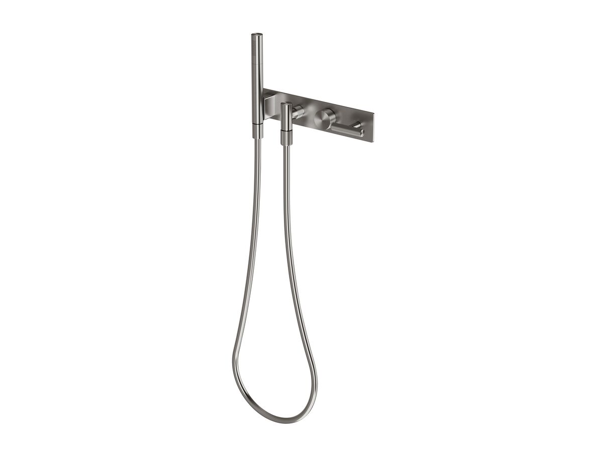 reece Milli Etch Progressive Shower Mixer Tap System with Handshower Brushed Gunmetal (3 Star)