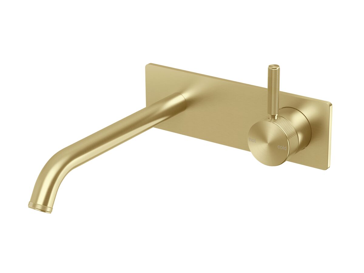 reece Milli Etch Wall Basin/Bath Mixer Tap Set Square Kit Brushed Gold (6 Star) Lead Free