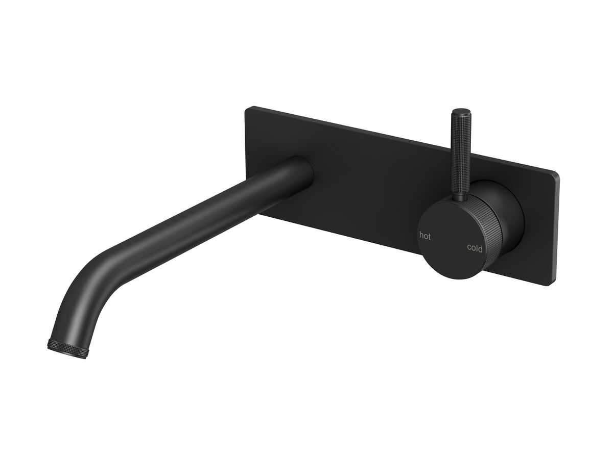 Reece Milli Etch Wall Basin/Bath Mixer Tap Set Square Kit Matte Black (6 Star) Lead Free