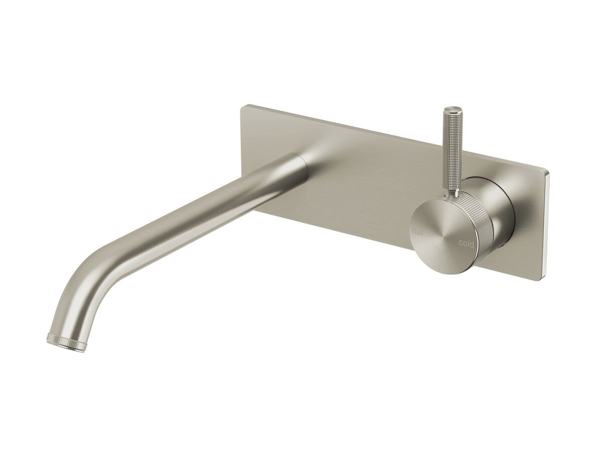 reece Milli Etch Wall Basin/Bath Mixer Tap Set Square Kit Brushed Nickel (6 Star) Lead Free