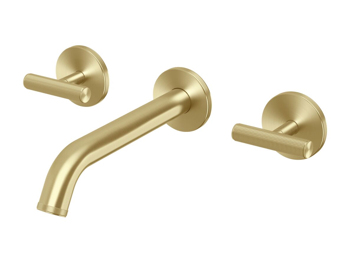 reece Milli Etch Wall Basin / Bath Tap Set 200mm Brushed Gold (6 Star) Lead Free