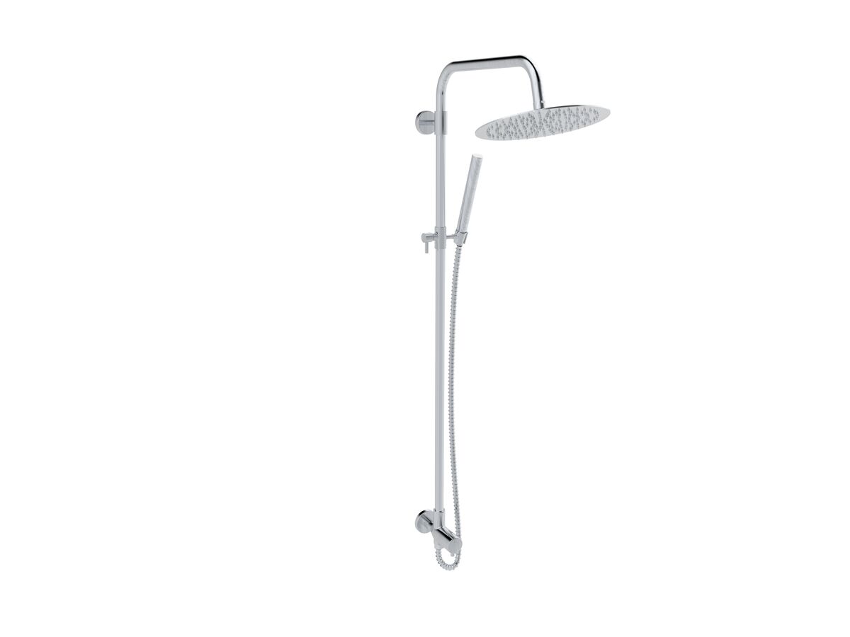 reece Milli Inox Overhead Twin Rail Shower with Handshower with Bottom Rail Water Inlet Stainless Steel (3 Star) reece Milli Inox Overhead Twin Rail Shower with Handshower with Bottom Rail Water Inlet Stainless Steel (3 Star)