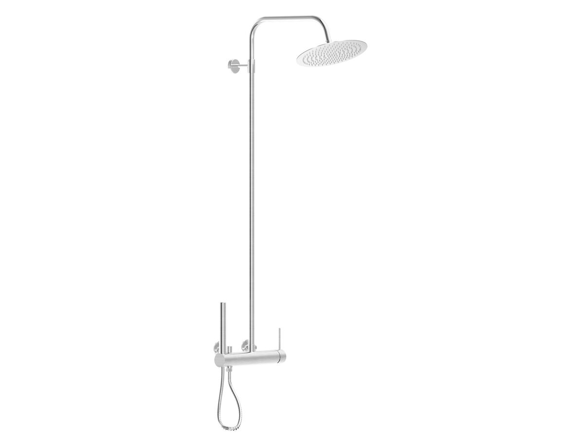 reece Milli Inox Wall Mount Twin Rail Shower with 300mm Overhead with Bottom Rail Water Inlet Stainless Steel (3 Star) reece Milli Inox Wall Mount Twin Rail Shower with 300mm Overhead with Bottom Rail Water Inlet Stainless Steel (3 Star)