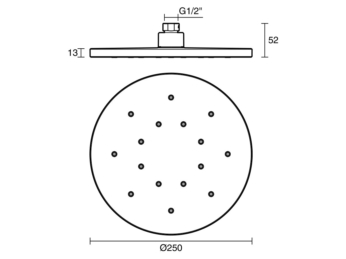 Reece Milli Marq Edit Overhead Shower 250mm Brushed Gunmetal (3 Star)