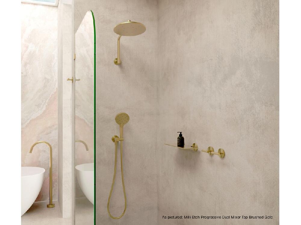 Reece Milli Marq Edit Overhead Shower With Arm 250mm Brushed Gold (3 Star)