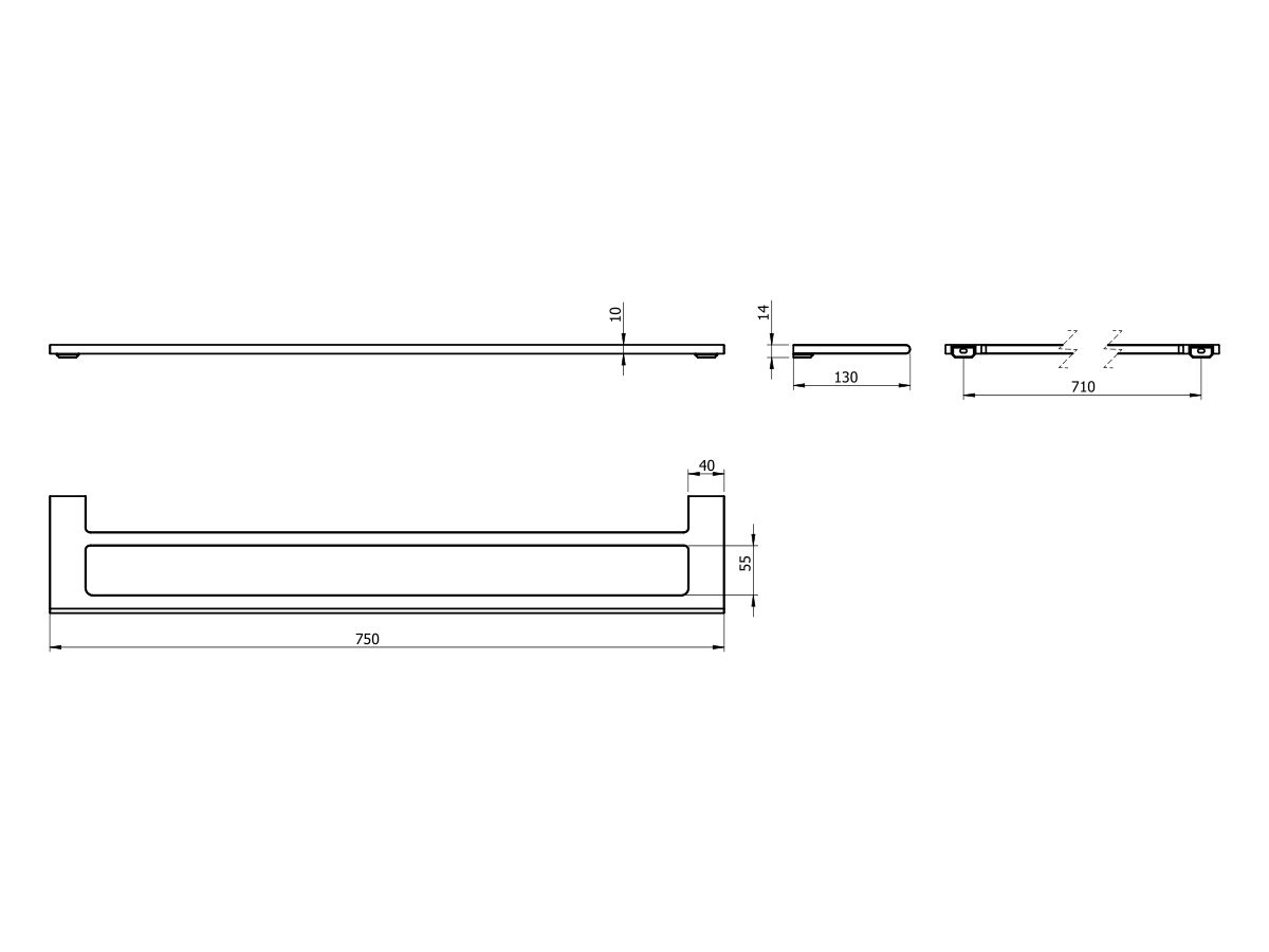 Reece Milli Meld Edit Double Towel Rail 750mm Brushed Nickel