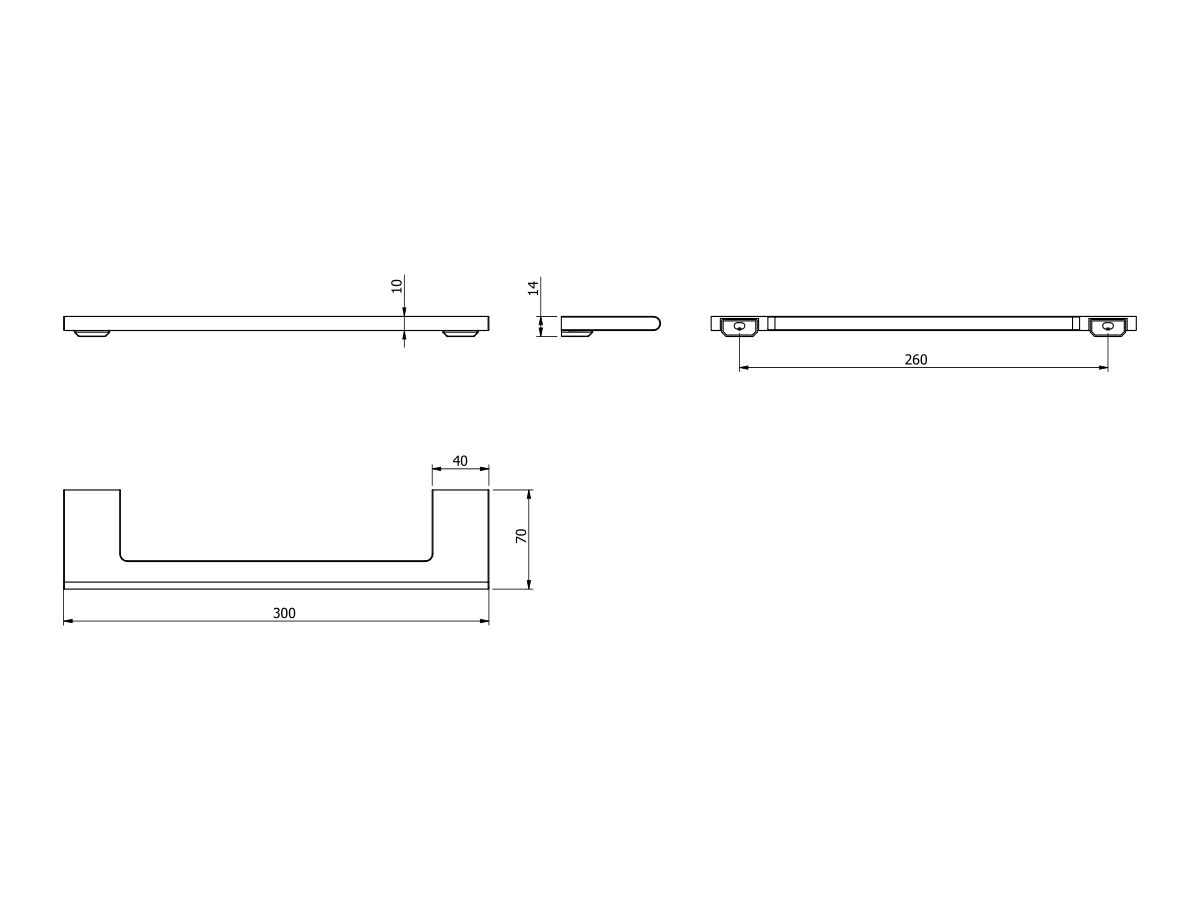 Reece Milli Meld Edit Single Towel Rail 300mm Brushed Bronze