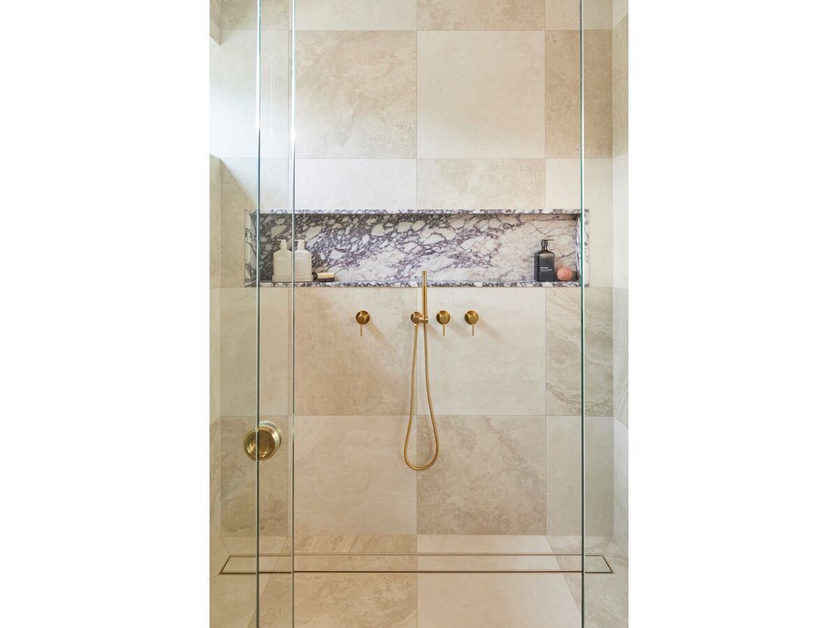 Reece Milli Meld Microphone Handshower With Water Inlet Swivel Wall Bracket Brushed Gold (4 Star)