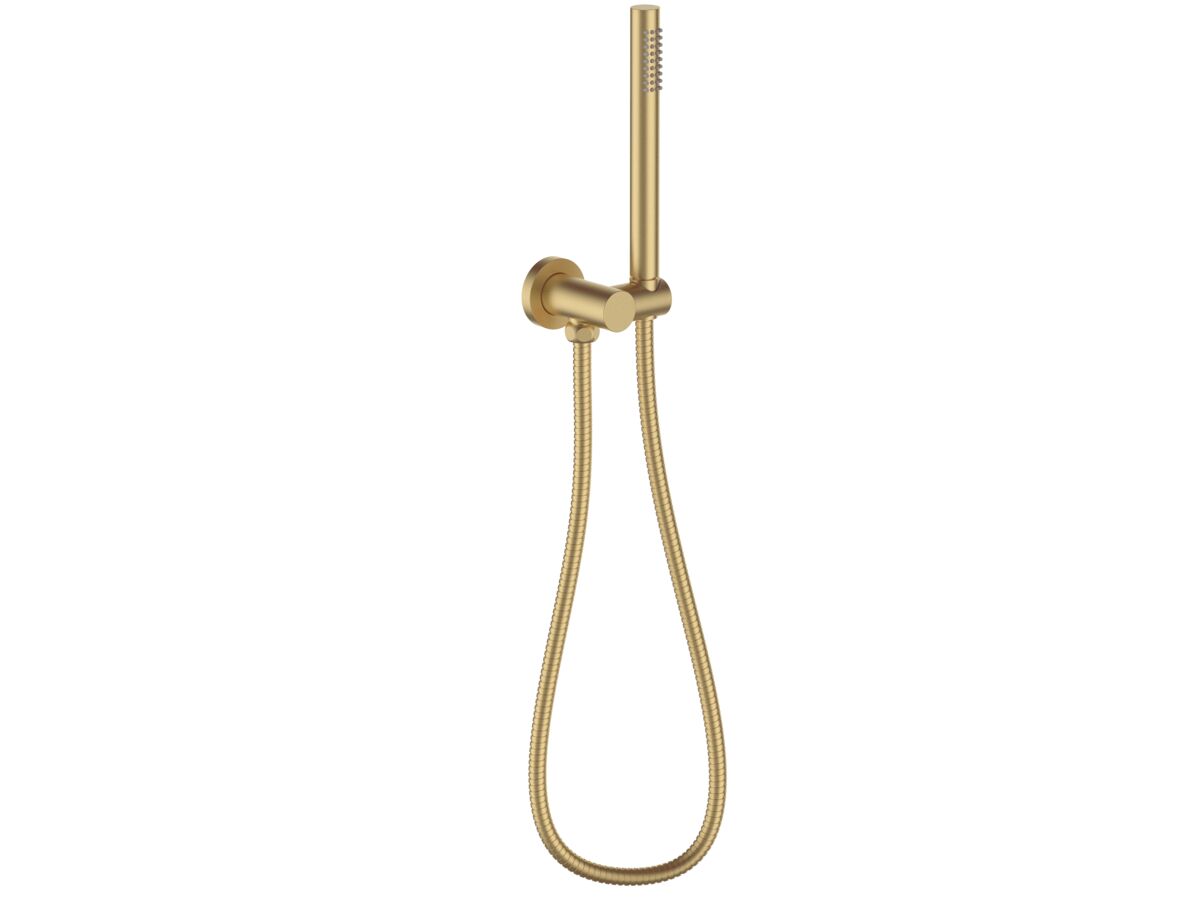 reece Milli Meld Microphone Handshower with Water Inlet Swivel Wall Bracket Brushed Gold (4 Star)