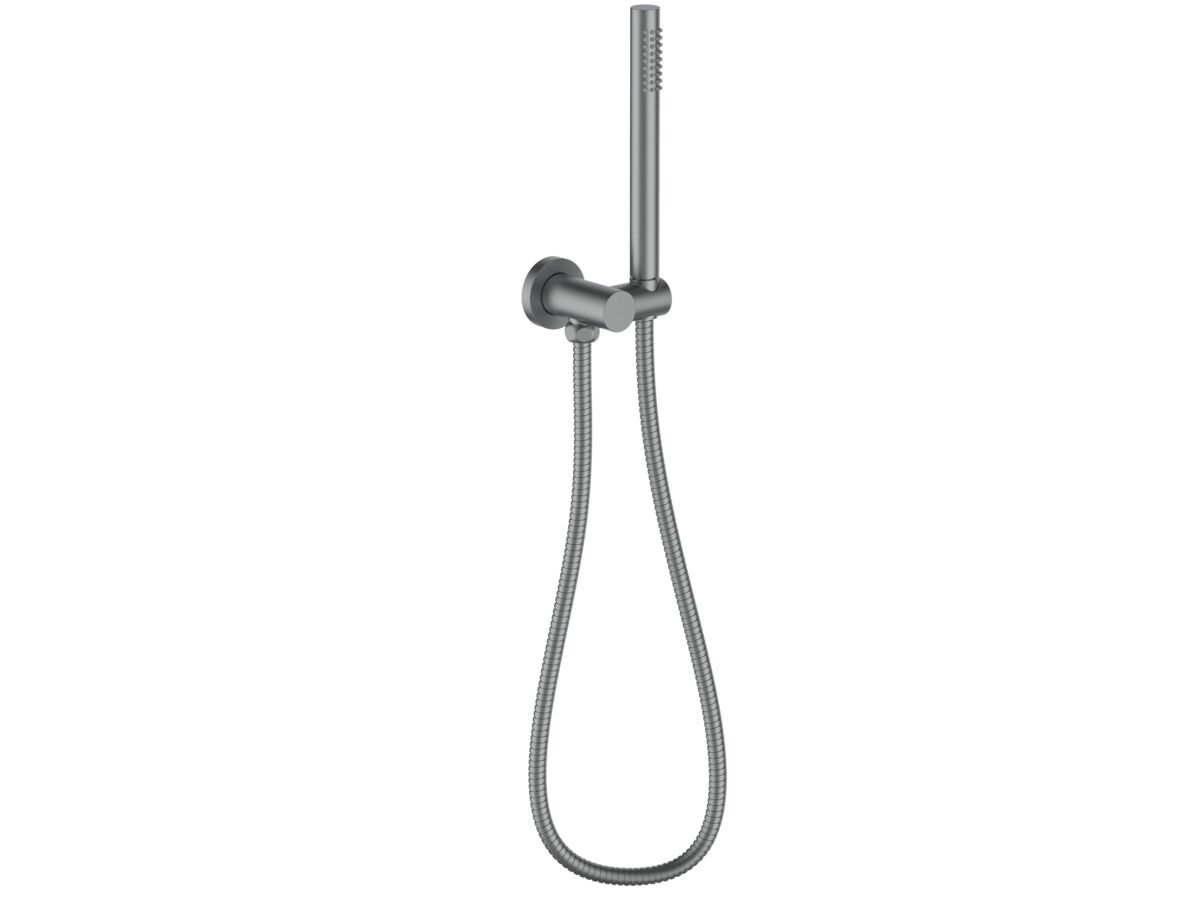 reece Milli Meld Microphone Handshower with Water Inlet Swivel Wall Bracket Brushed Gunmetal (4 Star)