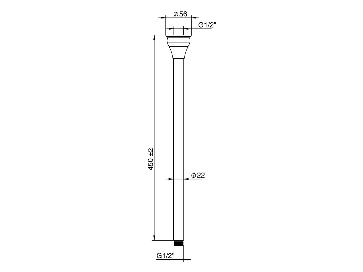 Reece Milli Monument Edit Ceiling Shower Arm 450mm Matte Black