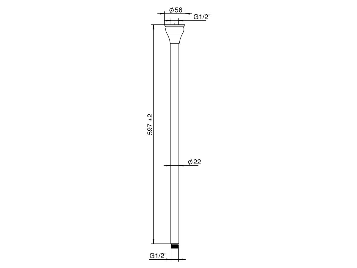 Reece Milli Monument Edit Ceiling Shower Arm 600mm Chrome