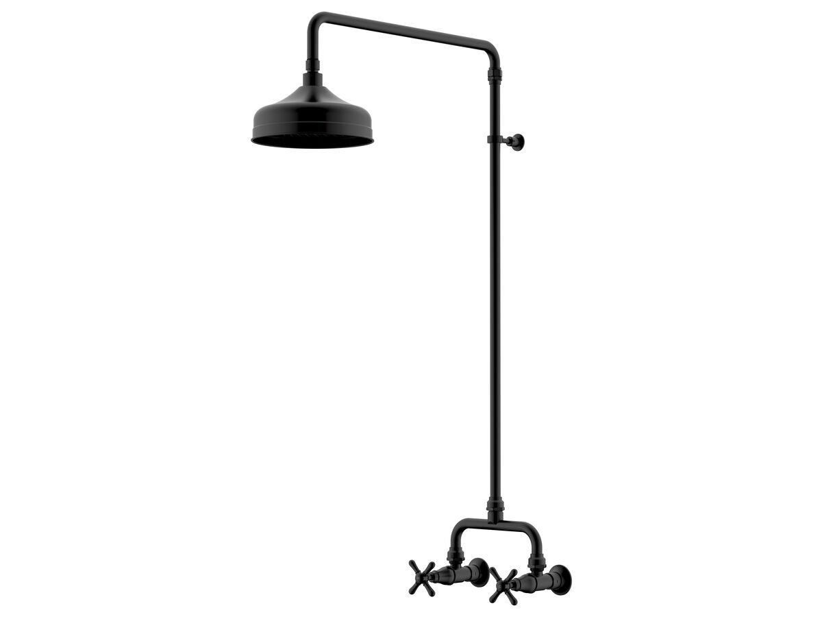 reece Milli Monument Edit Exposed Shower Set Cross Handles Matte Black (3 Star)