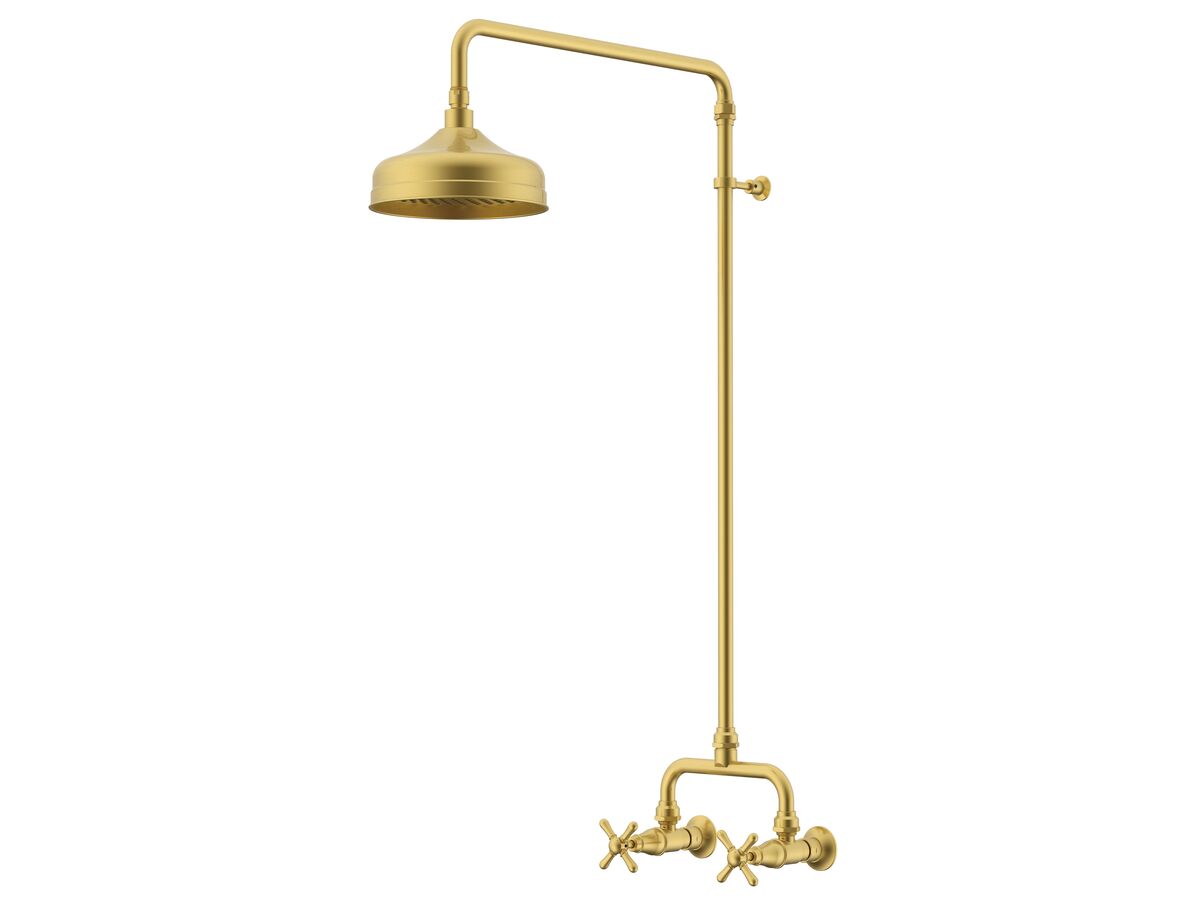 reece Milli Monument Edit Exposed Shower Set Cross Handles Brushed Gold (3 Star)