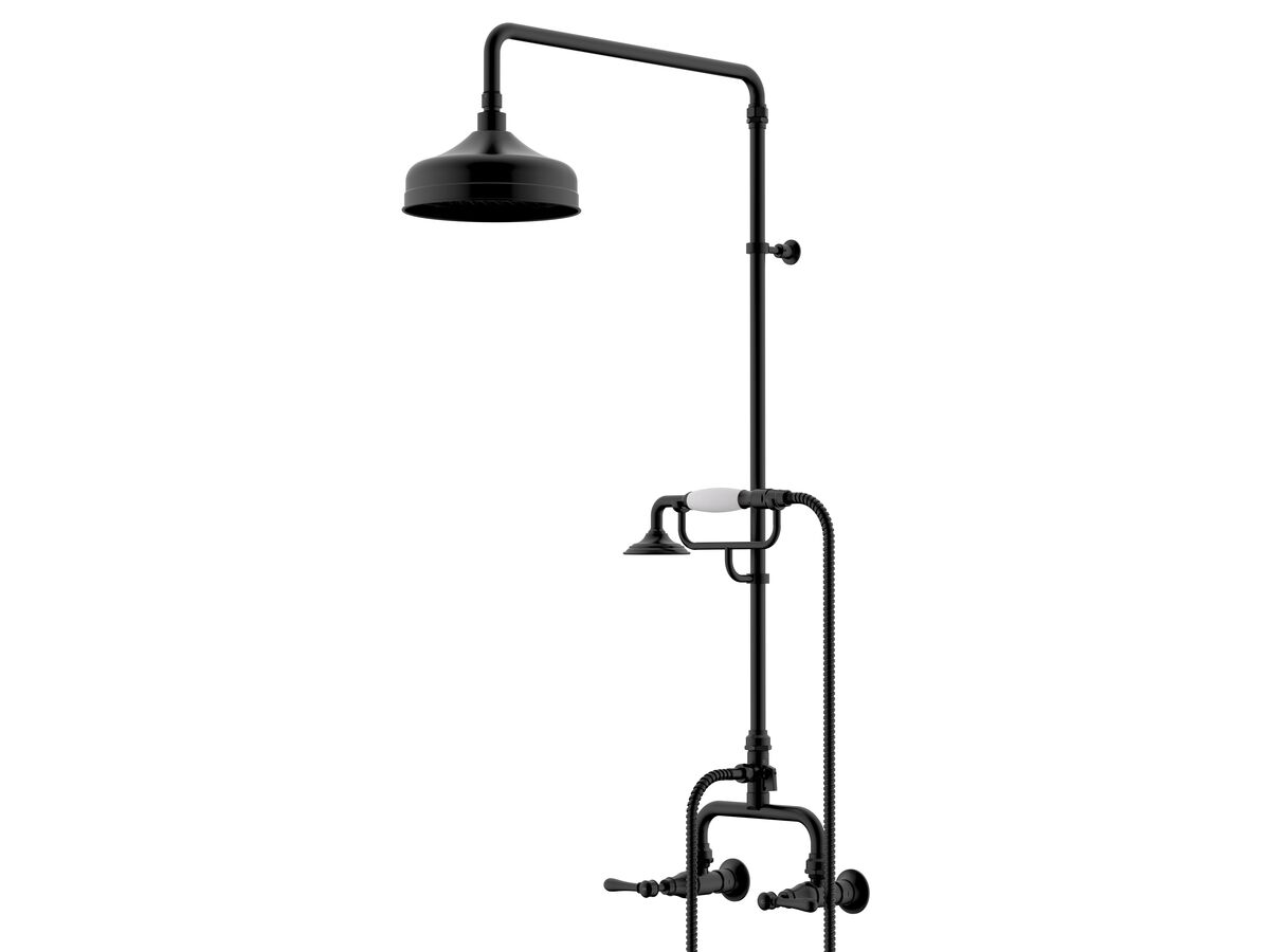 reece Milli Monument Edit Exposed Twin Telephone Shower Set Lever Handles Matte Black (3 Star)