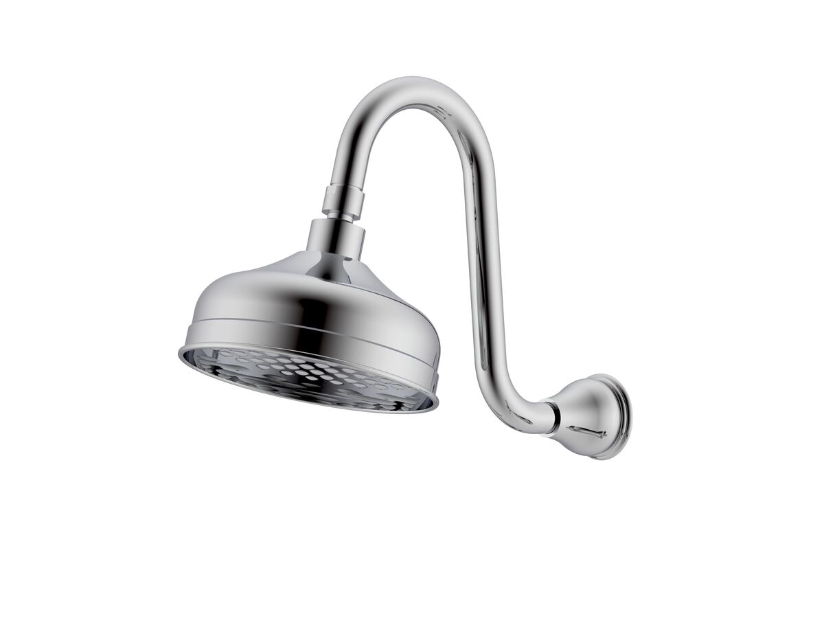 reece Milli Monument Edit Gooseneck Shower Arm & Rose Chrome (3 Star)