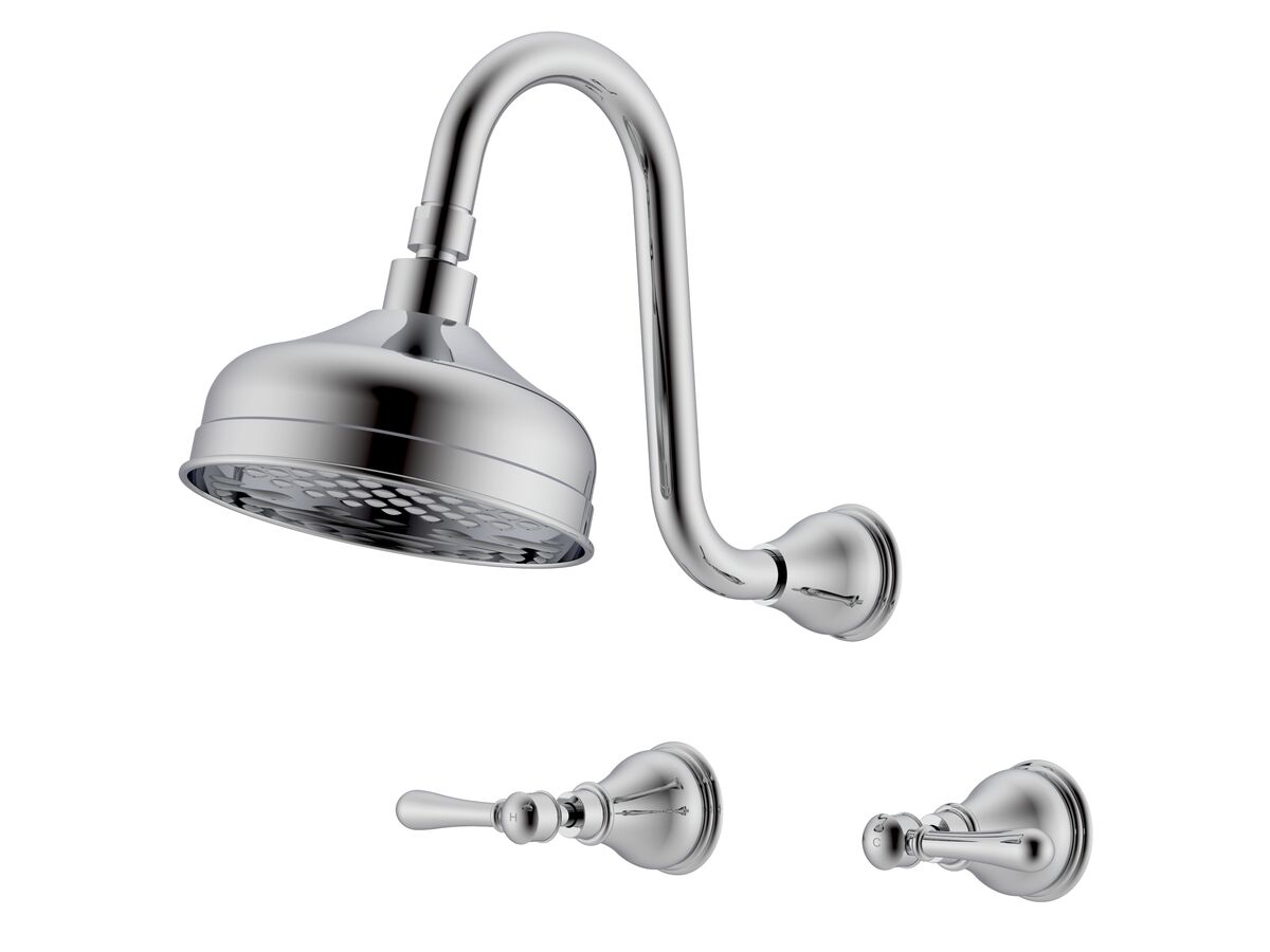 reece Milli Monument Edit Gooseneck Shower Set Lever Handles Chrome (3 Star)