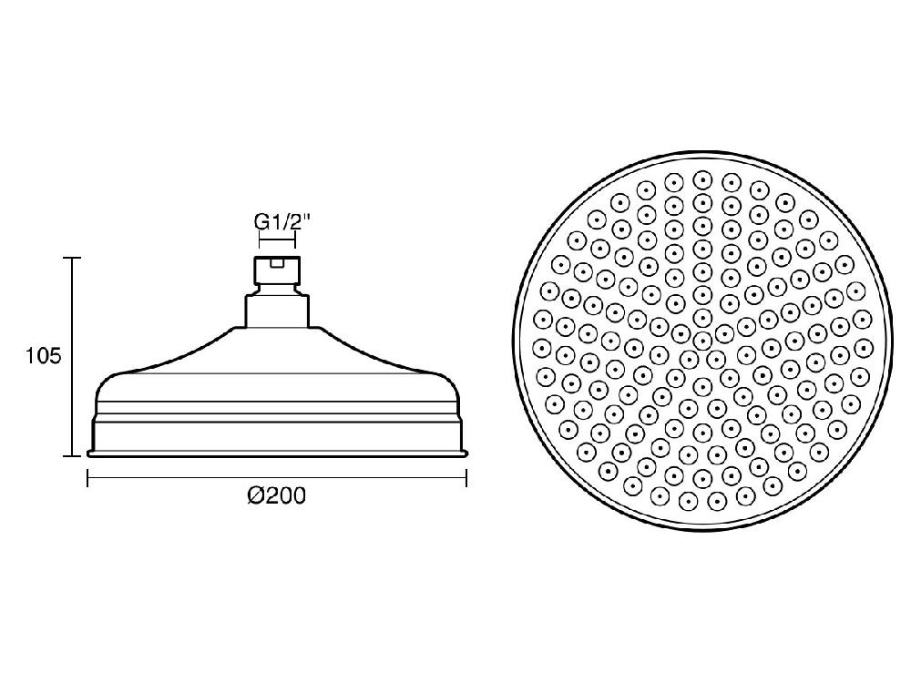 Reece Milli Monument Edit Shower Rose Only 200mm Matte Black (3 Star)