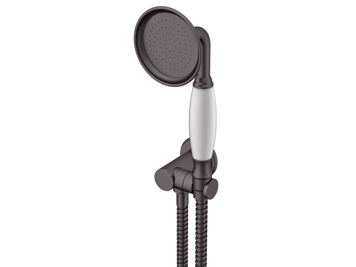 reece Milli Monument Handshower with Swivel Water Inlet Wall Bracket Brushed Gunmetal (3 Star)