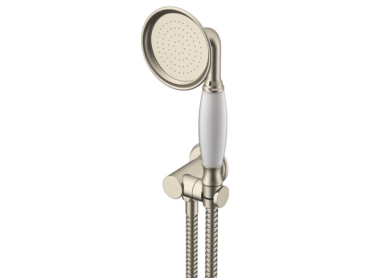 reece Milli Monument Handshower with Swivel Water Inlet Wall Bracket Brushed Nickel (3 Star)