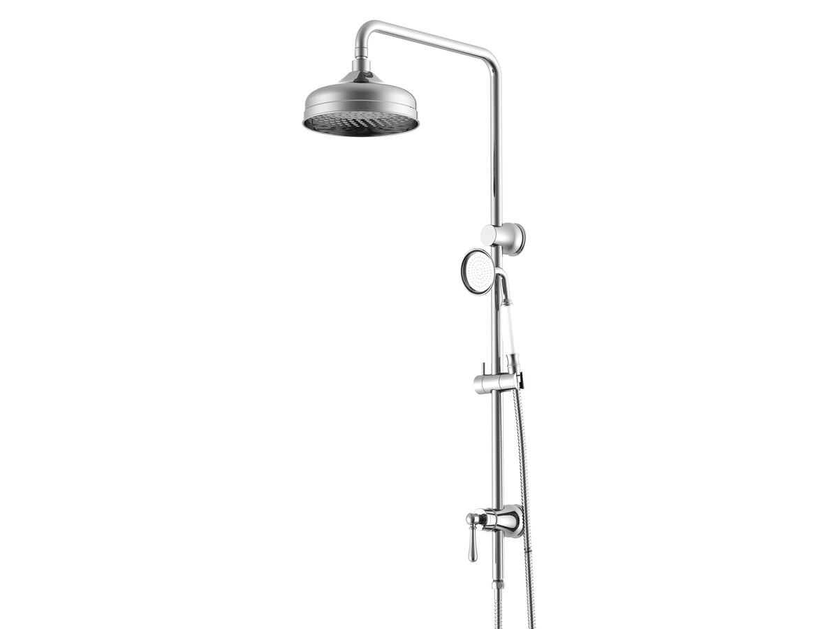 reece Milli Monument Twin Rail Shower with Bottom Rail Water Inlet Chrome (3 Star)