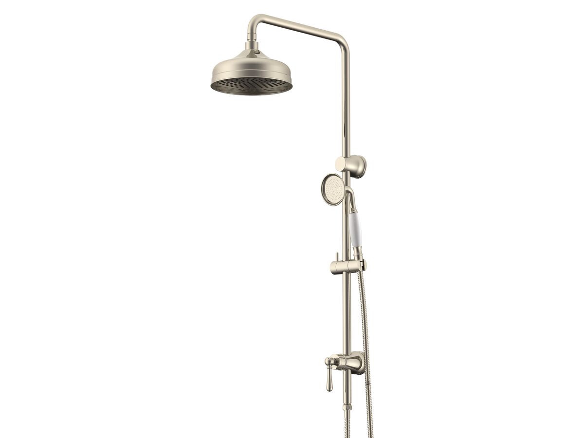 reece Milli Monument Twin Rail Shower with Bottom Rail Water Inlet Brushed Nickel (3 Star)