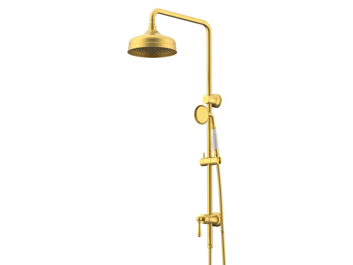 reece Milli Monument Twin Rail Shower with Bottom Rail Water Inlet Brushed Gold (3 Star)